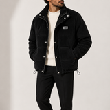 Veste Puffer en Cordeau pour Homme avec Col Montant et Fermeture Éclair