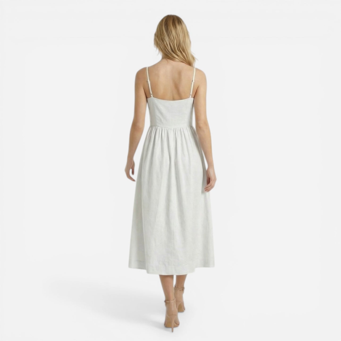 Robe midi A-line style Ascot pour invitée de mariage élégante