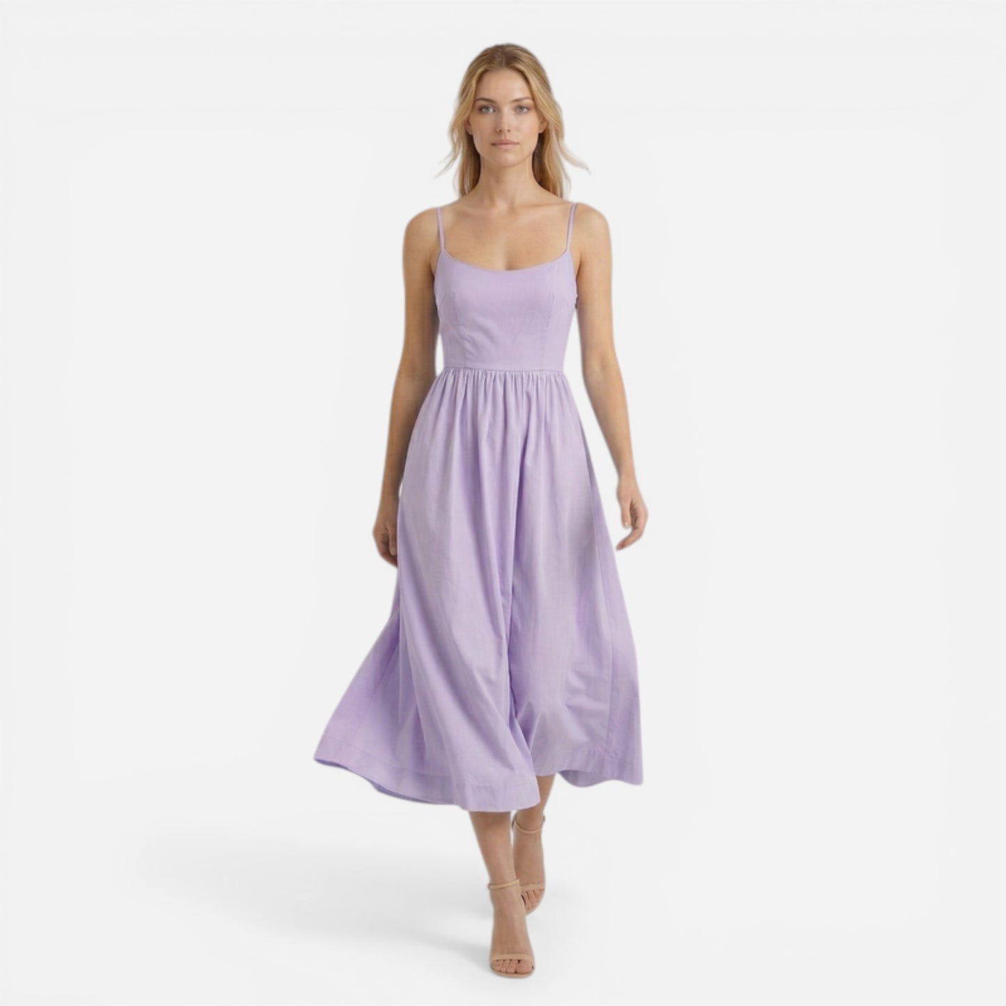 Robe midi A-line style Ascot pour invitée de mariage élégante