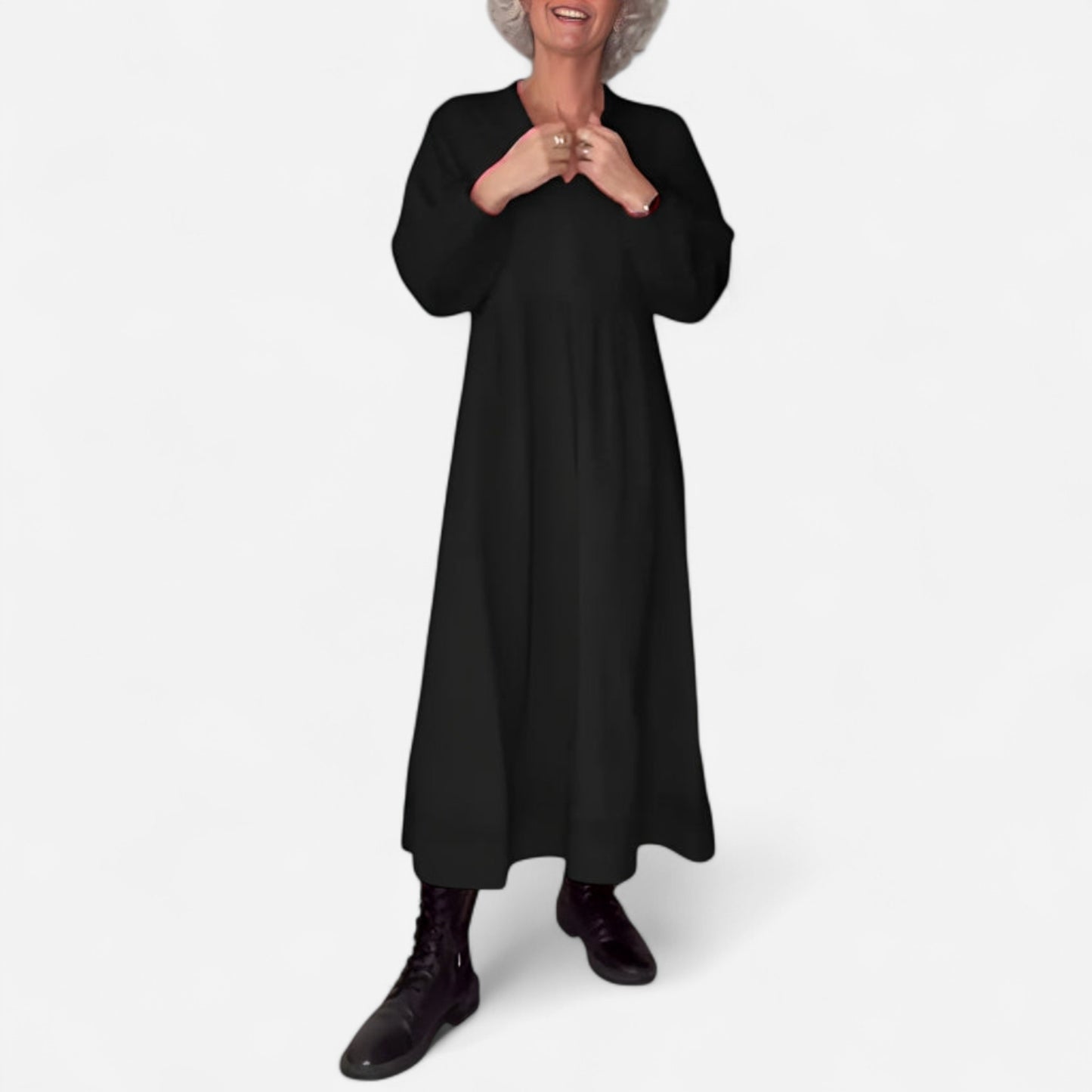 Amanda - Robe longue amincissante à décolleté en V élégante