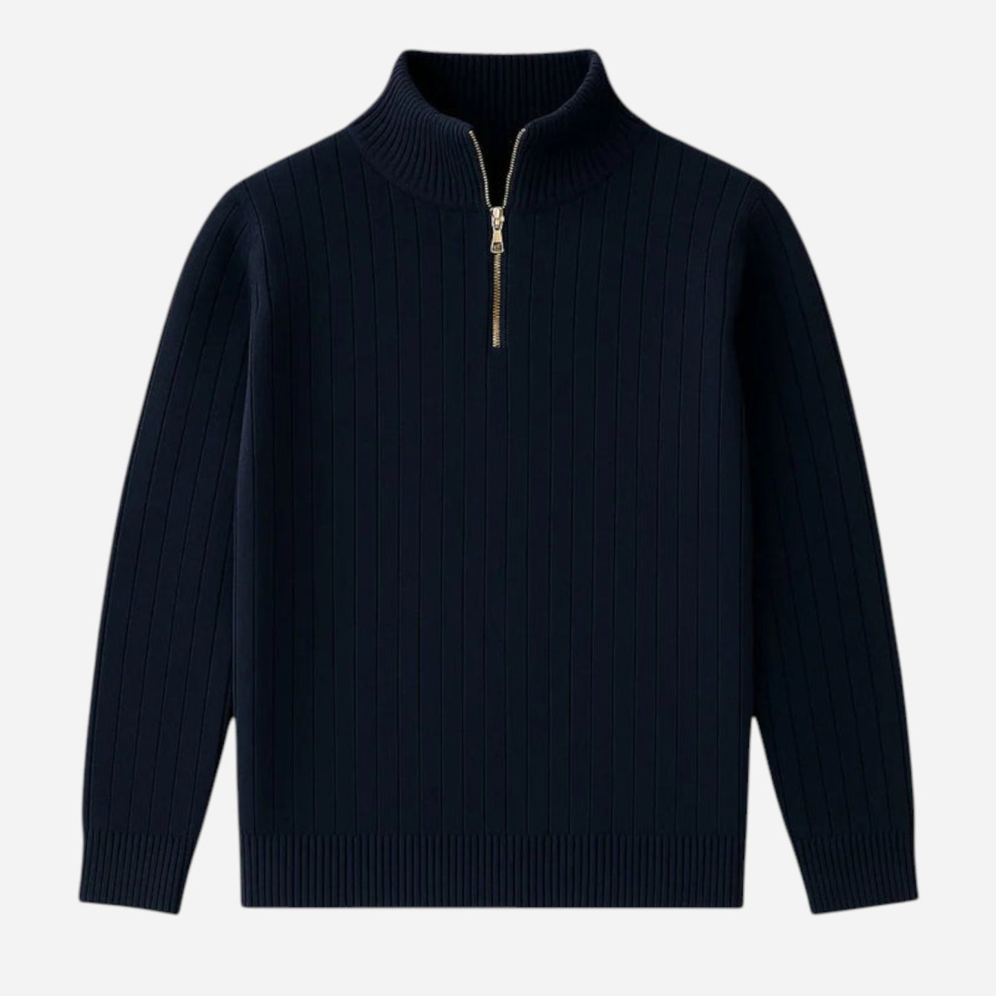 Pull à col zippé pour homme - Confort et style côtelé