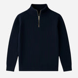 Pull à col zippé pour homme - Confort et style côtelé