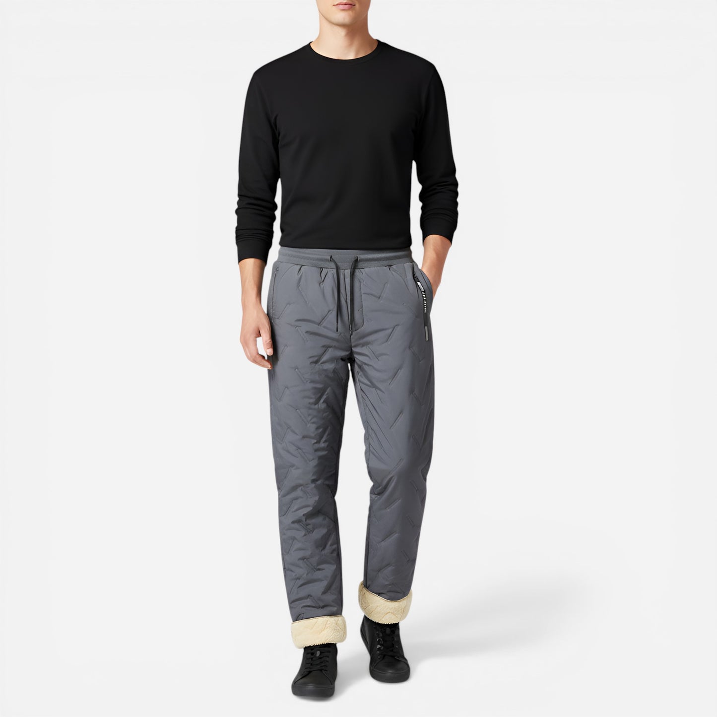 Pantalons de jogging pour hommes, doublure en polaire, taille élastique