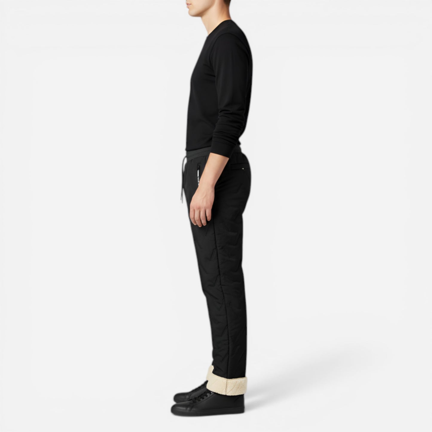 Pantalons de jogging pour hommes, doublure en polaire, taille élastique