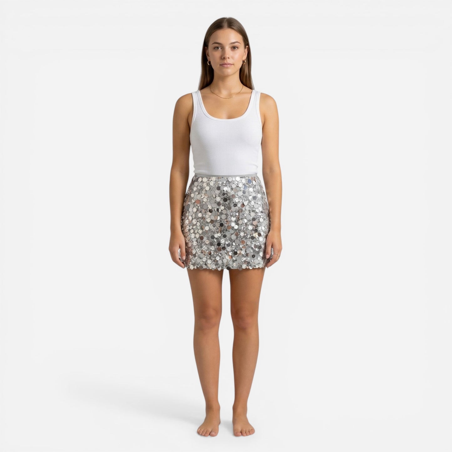 Jupe mini en sequins pour femmes - Élégante et sexy pour soirées