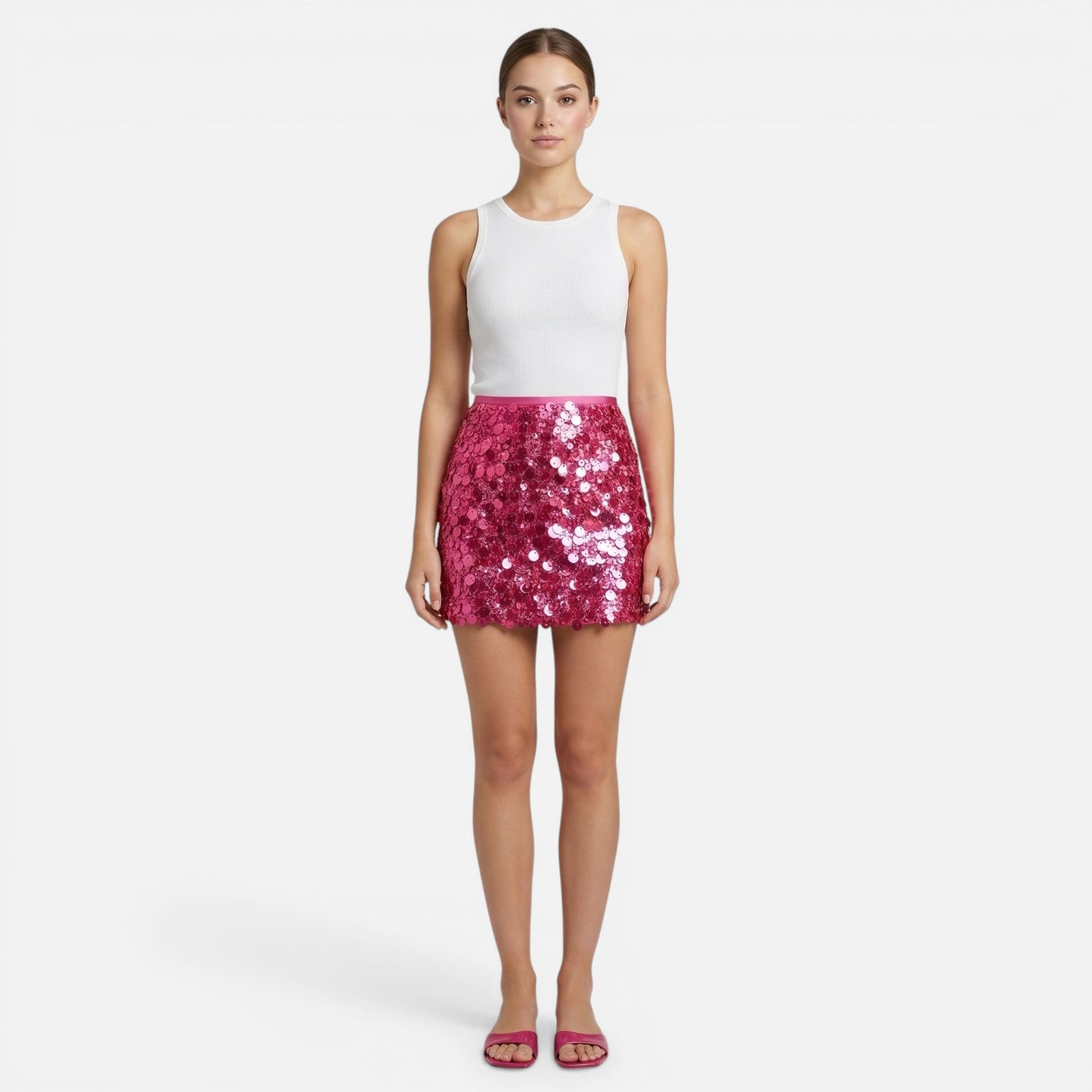 Jupe mini en sequins pour femmes - Élégante et sexy pour soirées