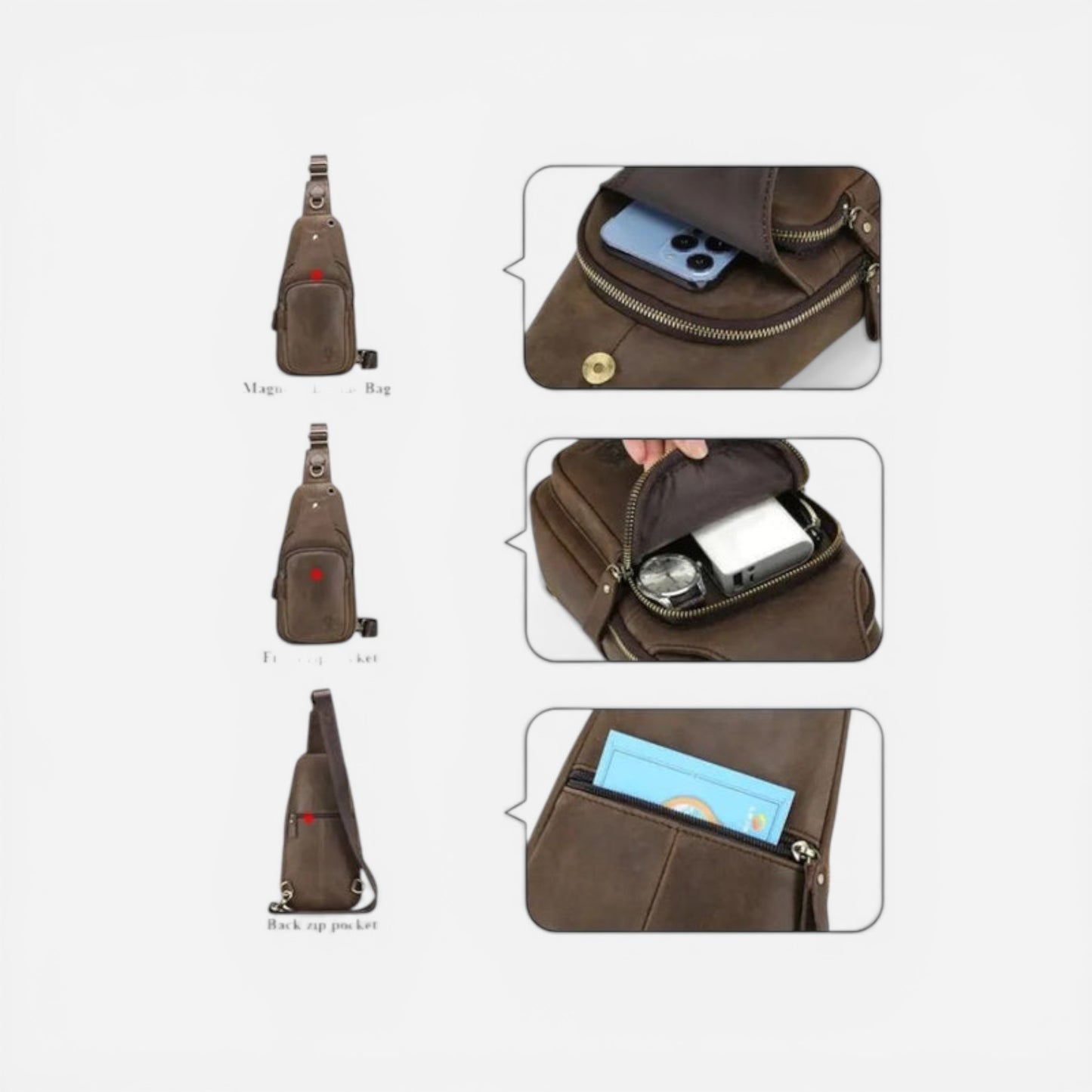 Sac à bandoulière en cuir essentiel - Élégance et durabilité