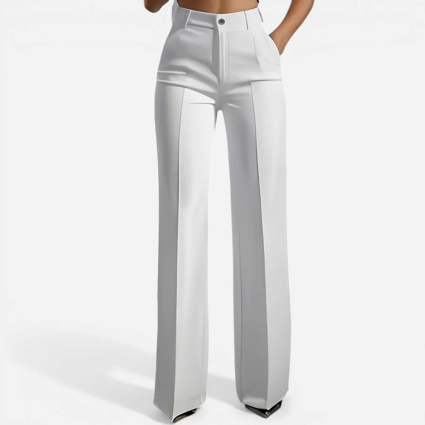 Pantalons Taille Haute Femme avec Ceinture Élastique Confortable