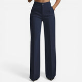 Pantalons Taille Haute Femme avec Ceinture Élastique Confortable