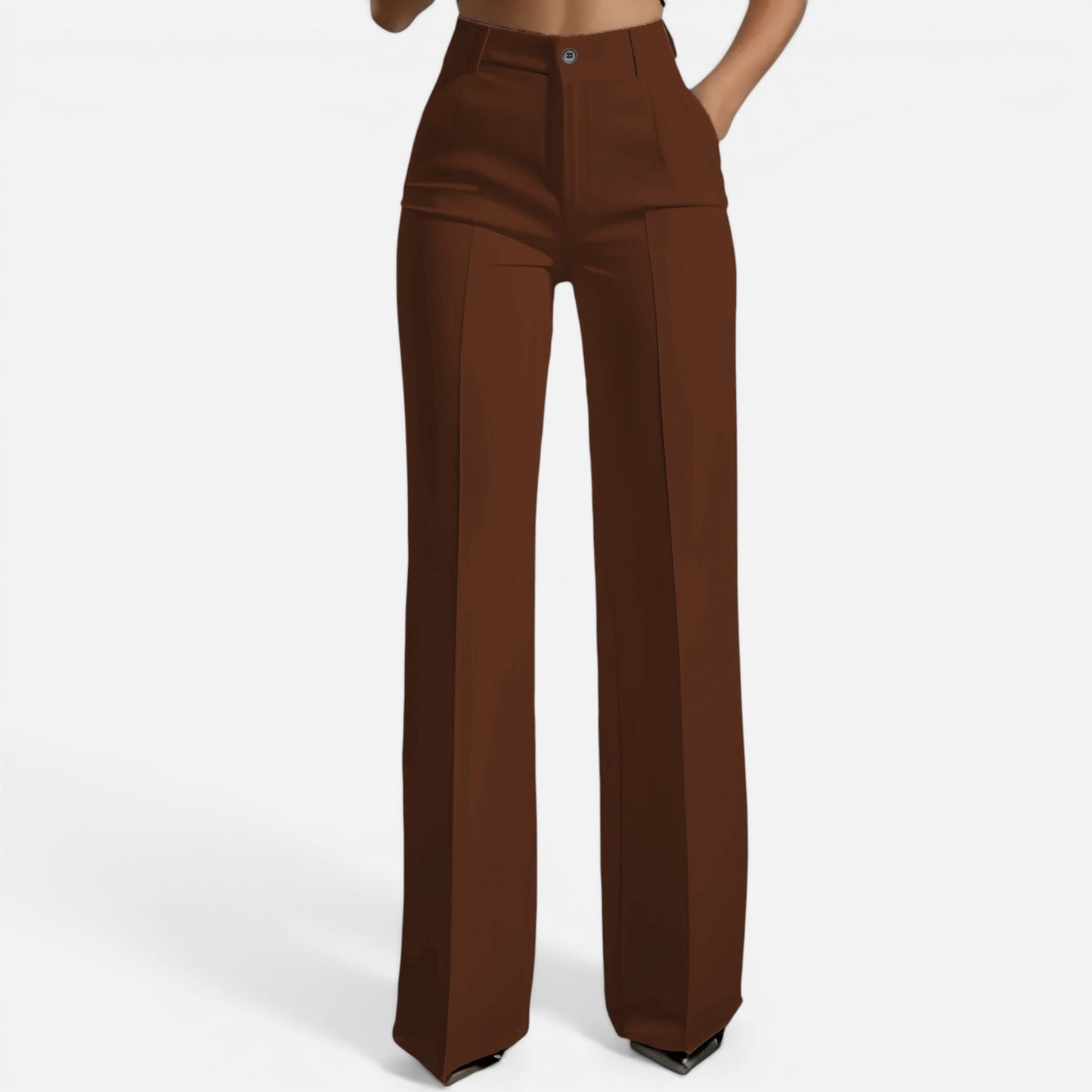 Pantalons Taille Haute Femme avec Ceinture Élastique Confortable