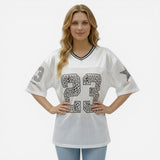 T-shirt oversize femme avec impression avant pour un style décontracté