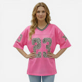 T-shirt oversize femme avec impression avant pour un style décontracté