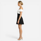 Robe Élégante Femme Courte A-Ligne Décolleté Off-Shoulder Soirée