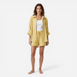 Ensemble Femme : T-shirt et Short en Coton Léger avec Taille Élastique