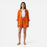 Ensemble Femme : T-shirt et Short en Coton Léger avec Taille Élastique