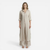 Ensemble Élégant Femme : Chemise Longue et Pantalon en Coton