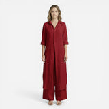 Ensemble Élégant Femme : Chemise Longue et Pantalon en Coton