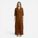 Ensemble Élégant Femme : Chemise Longue et Pantalon en Coton