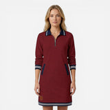 Robe Courte Femme Élégante avec Zip et Col - Sportive et Chic