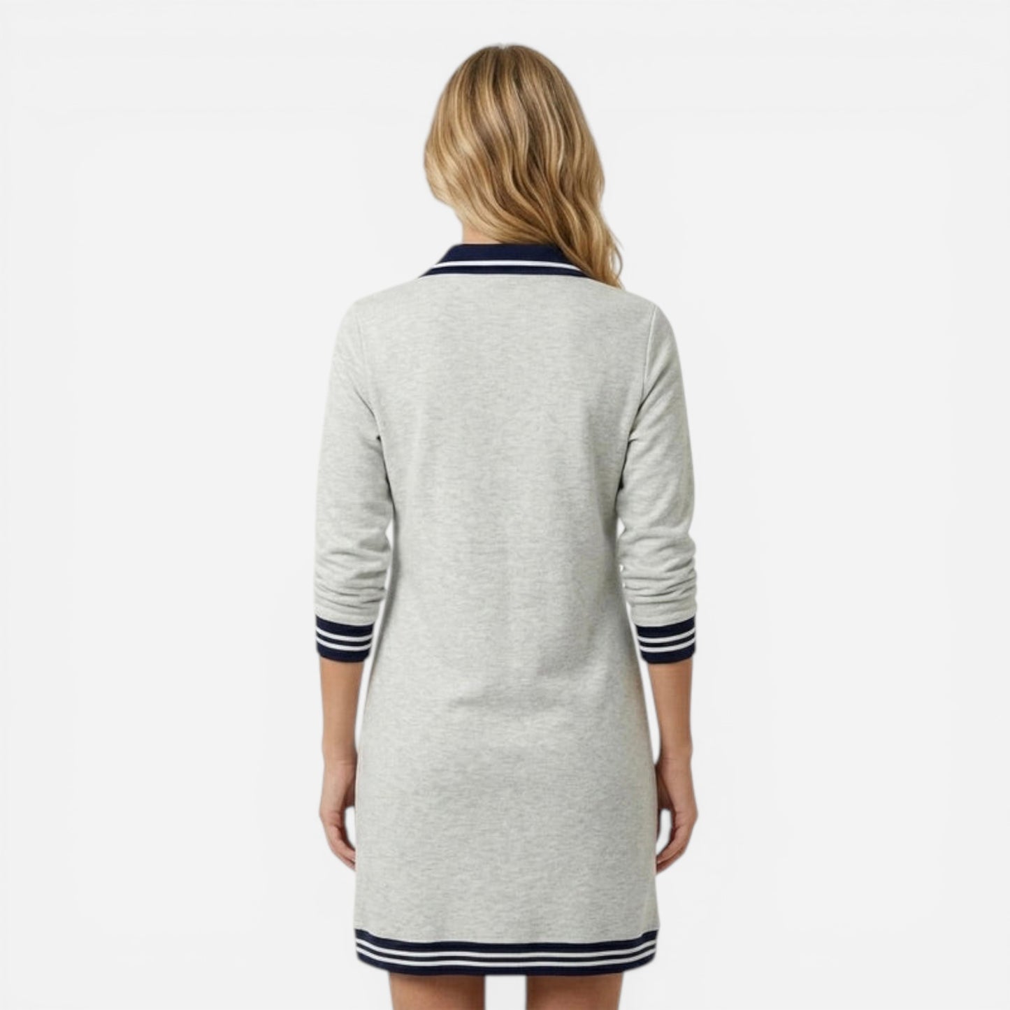 Robe Courte Femme Élégante avec Zip et Col - Sportive et Chic