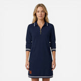 Robe Courte Femme Élégante avec Zip et Col - Sportive et Chic