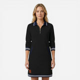 Robe Courte Femme Élégante avec Zip et Col - Sportive et Chic