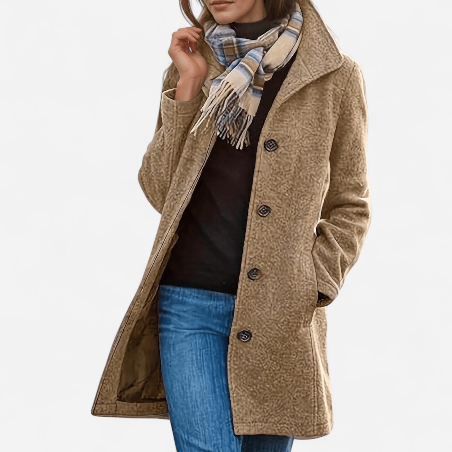 Manteau en Laine Classique - Coupe Ajustée, Style Intemporel