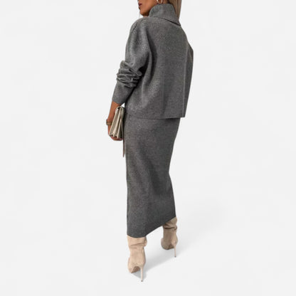 Solange - Robe élégante avec pull assorti pour un look chic