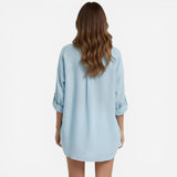 Chemise d'été en lin pour femmes, manches longues, oversize et respirante