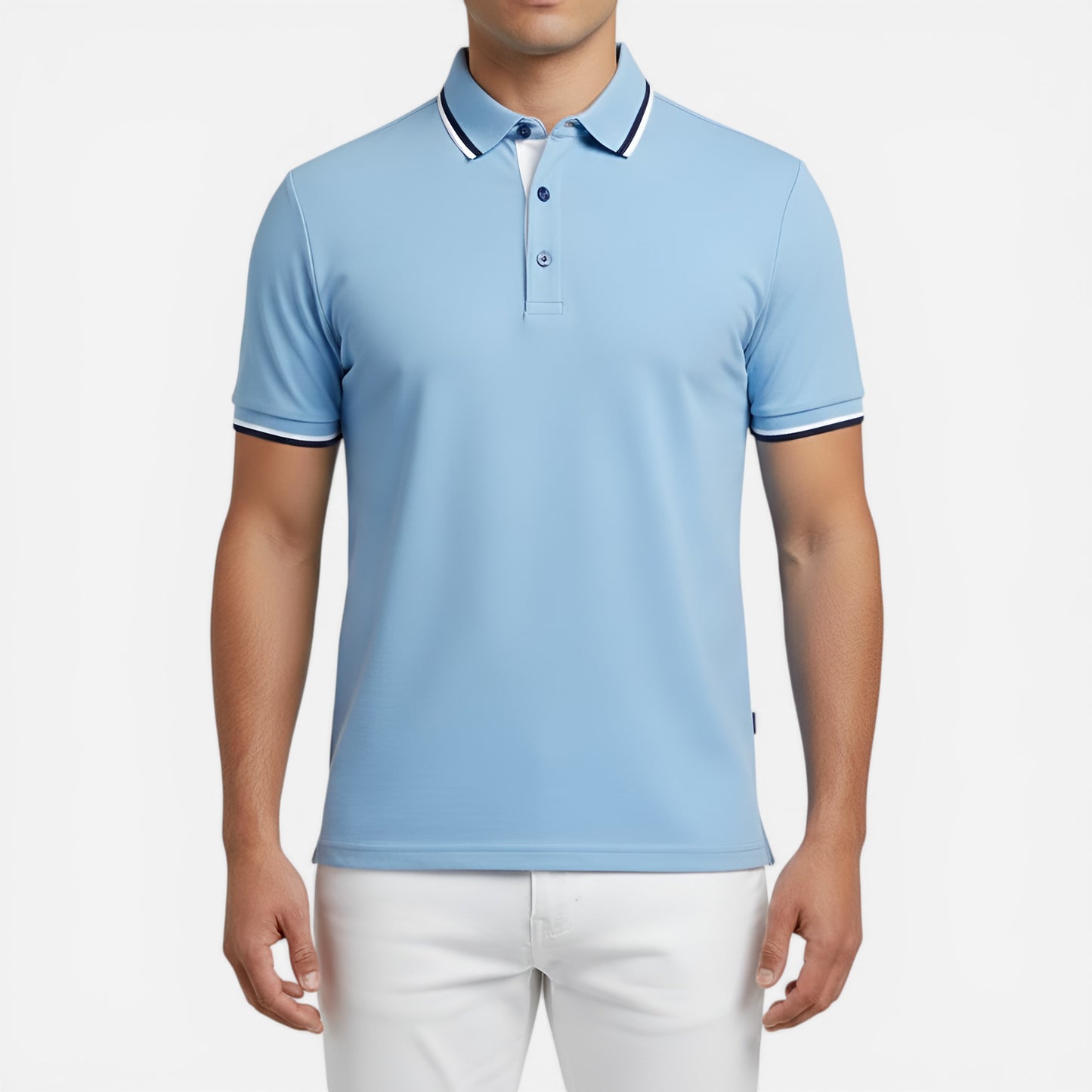 Chemise en coton pour homme à manches courtes, col et poche poitrine - Slim Fit