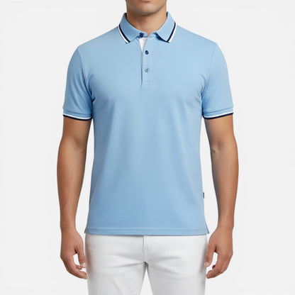 Chemise en coton pour homme à manches courtes, col et poche poitrine - Slim Fit