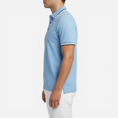 Chemise en coton pour homme à manches courtes, col et poche poitrine - Slim Fit