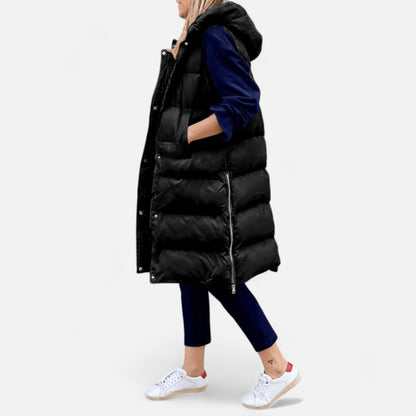 Veste Puffer Longline - Élégance Sans Manches, Légère et Chaleureuse