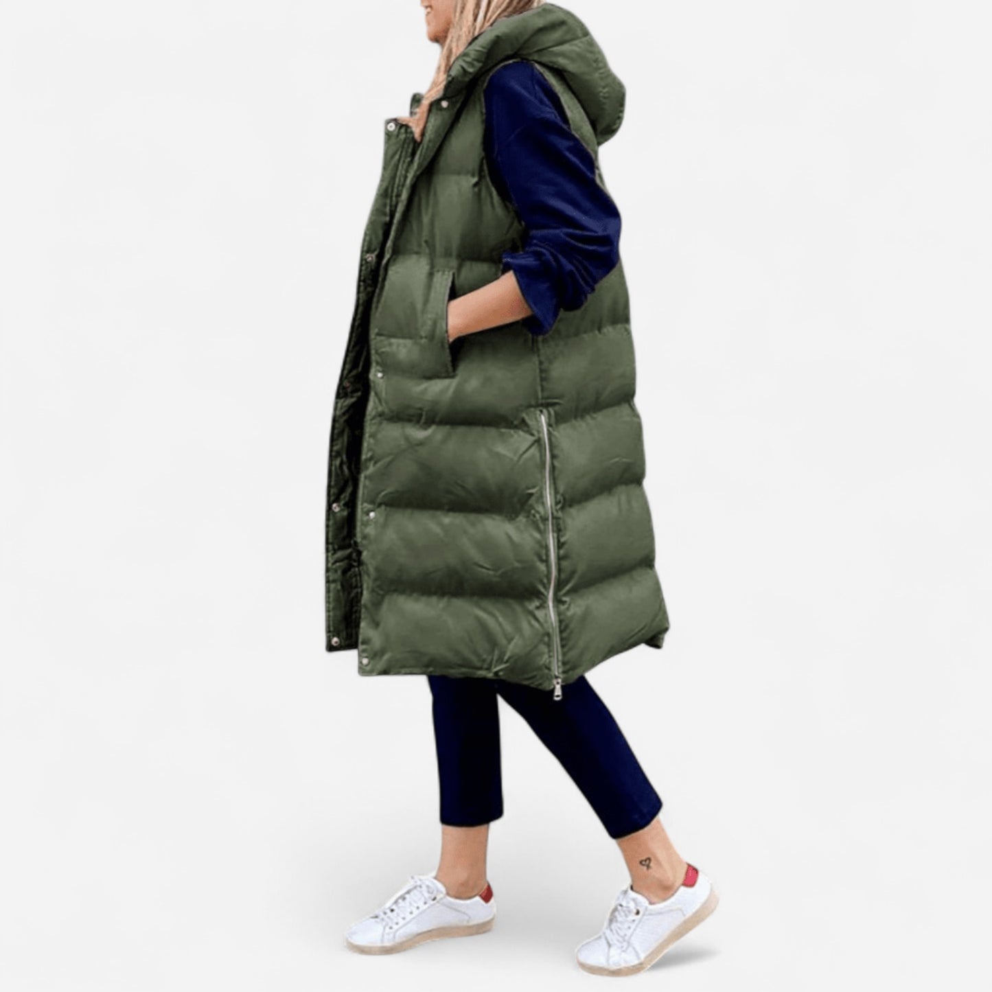 Veste Puffer Longline - Élégance Sans Manches, Légère et Chaleureuse