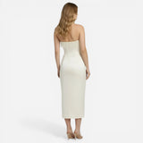 Robe midi femme élégante sans manches avec corset ajusté