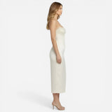 Robe midi femme élégante sans manches avec corset ajusté