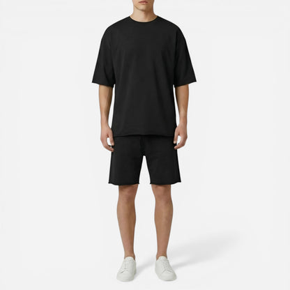 Ensemble d'été pour hommes : T-shirt en coton et shorts décontractés