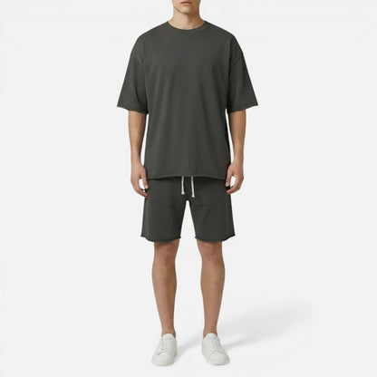 Ensemble d'été pour hommes : T-shirt en coton et shorts décontractés