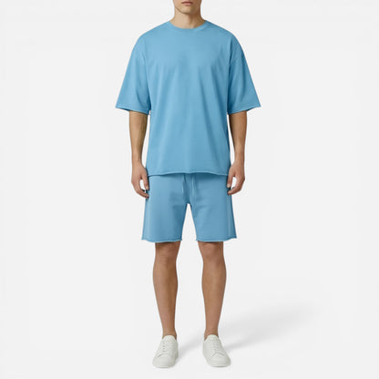 Ensemble d'été pour hommes : T-shirt en coton et shorts décontractés