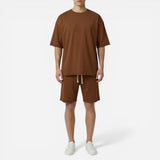Ensemble d'été pour hommes : T-shirt en coton et shorts décontractés