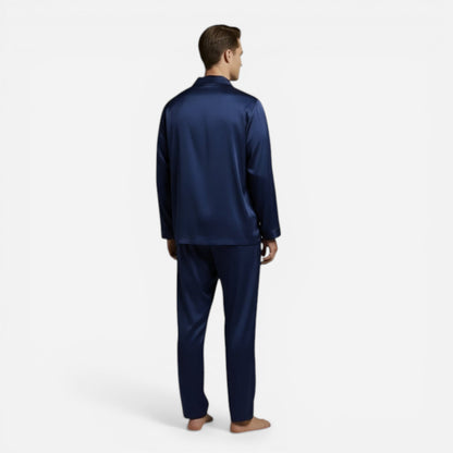 Pyjama Satin pour Hommes - Ensemble Élégant à Manches Longues