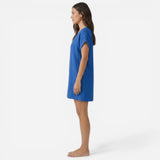 Robe d'été en lin pour femme, V-col et manches courtes, décontractée