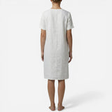 Robe d'été en coton pour femme, col V, poches et manches courtes