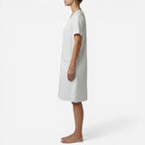 Robe d'été en coton pour femme, col V, poches et manches courtes