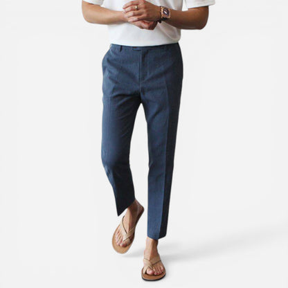 Pantalons Élégants pour Hommes à Jambes Droites avec Poches Latérales