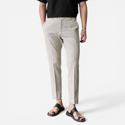 Pantalons Élégants pour Hommes à Jambes Droites avec Poches Latérales