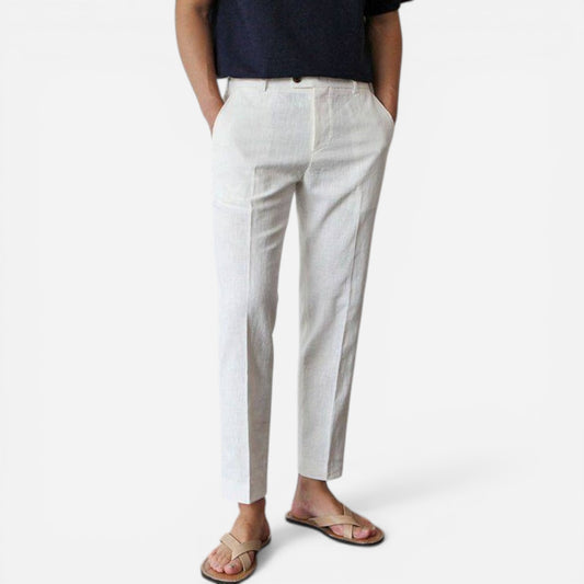 Pantalons Élégants pour Hommes à Jambes Droites avec Poches Latérales