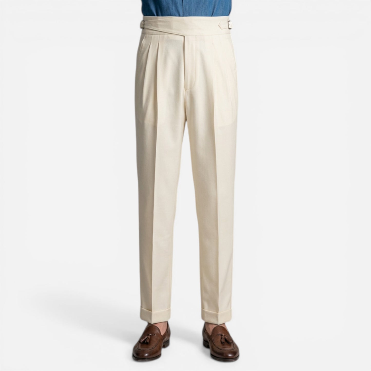 Pantalons élégants pour hommes avec plis et réglages latéraux