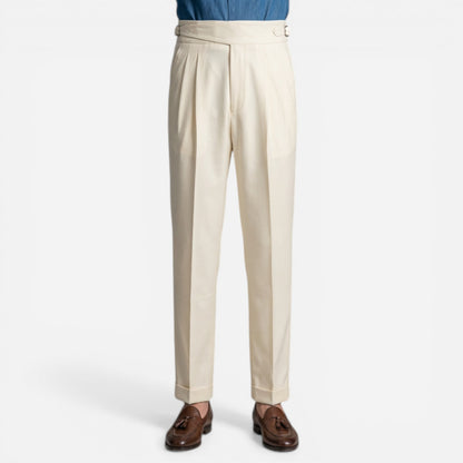 Pantalons élégants pour hommes avec plis et réglages latéraux