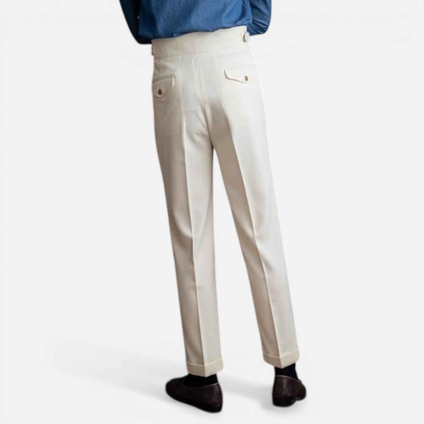 Pantalons élégants pour hommes avec plis et réglages latéraux